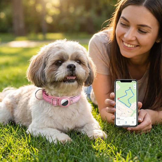 Collier Chien GPS Connecte rose Shih Tzu