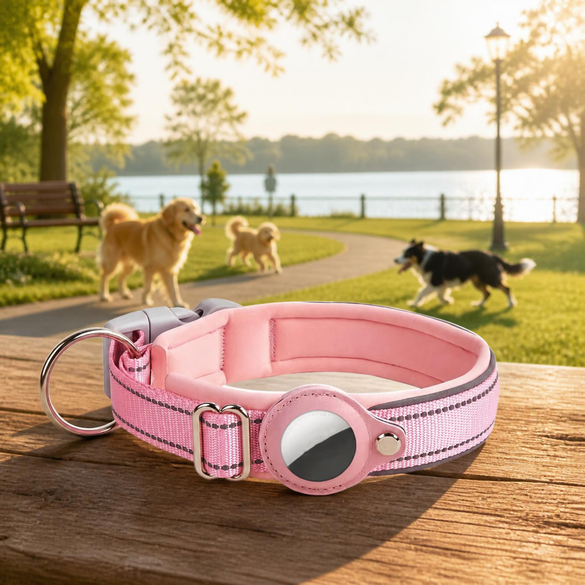 Collier Chien GPS Connecté rose