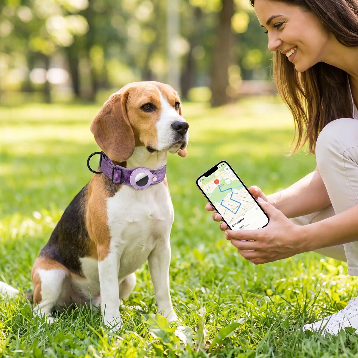 Collier Chien GPS Connecté violet Beagle