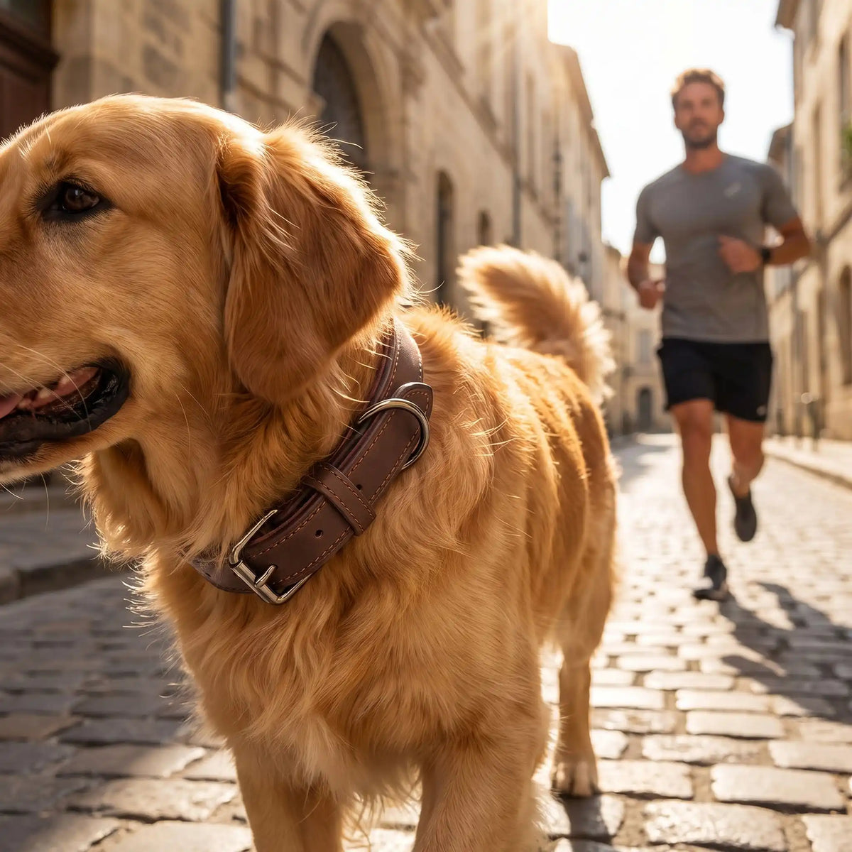 Collier en cuir pour chien Hypoallergénique brun Golden Retriever