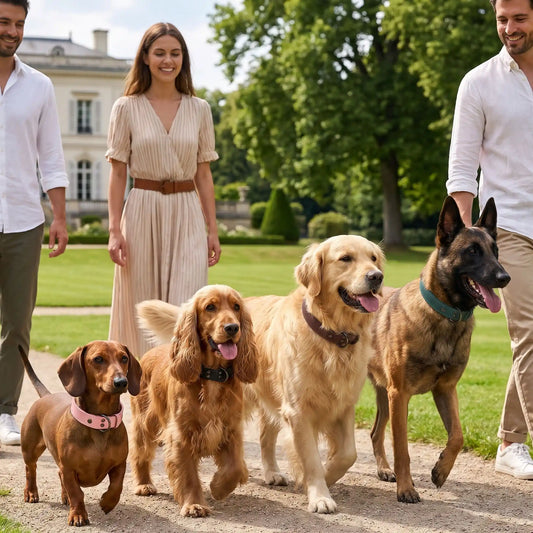 Collier en cuir pour chien Hypoallergénique famille Teckel Cocker Golden Berger