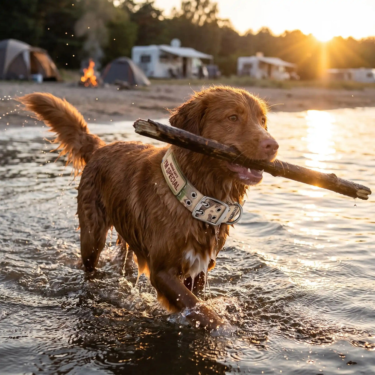 Collier pour chien Tactique Réfléchissant camo Retriever de la Nouvelle Écosse plage