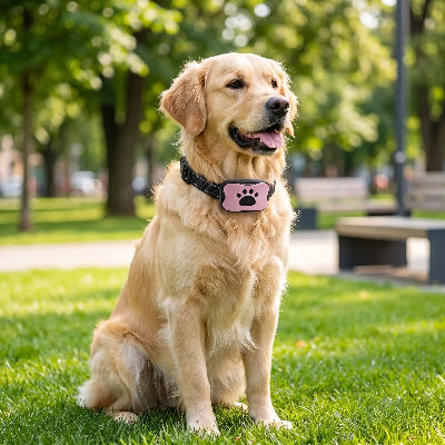 collier de dressage pour chien rose golden